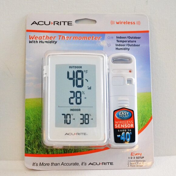 Acu-Rite Wireless Indoor/Outdoor Temperature And Humidity Gauge New In P… - Picture 1 of 2